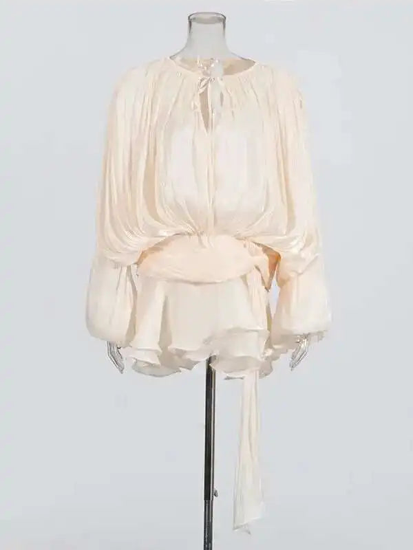 Velora | Solid Blouse Mini Dress