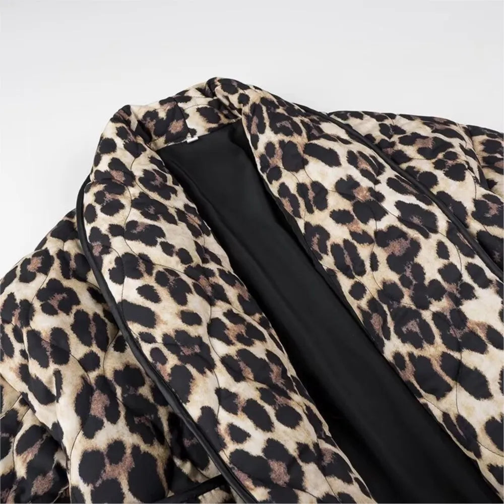 Sabrina Leopard | Quilted Coat