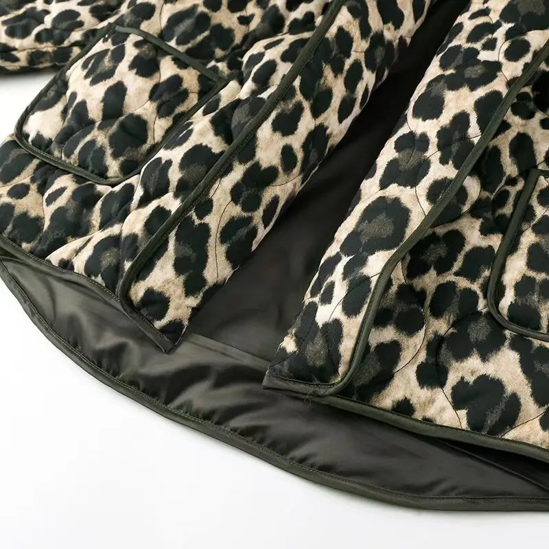 Sabrina Leopard | Quilted Coat