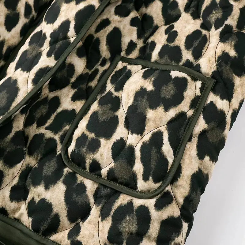 Sabrina Leopard | Quilted Coat