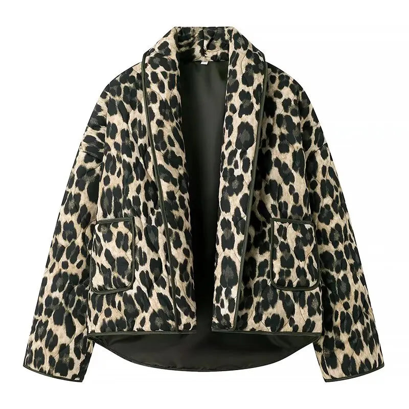 Sabrina Leopard | Quilted Coat