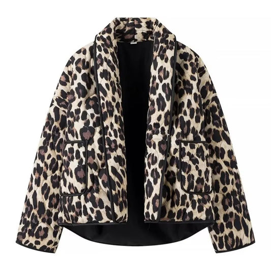 Sabrina Leopard | Quilted Coat