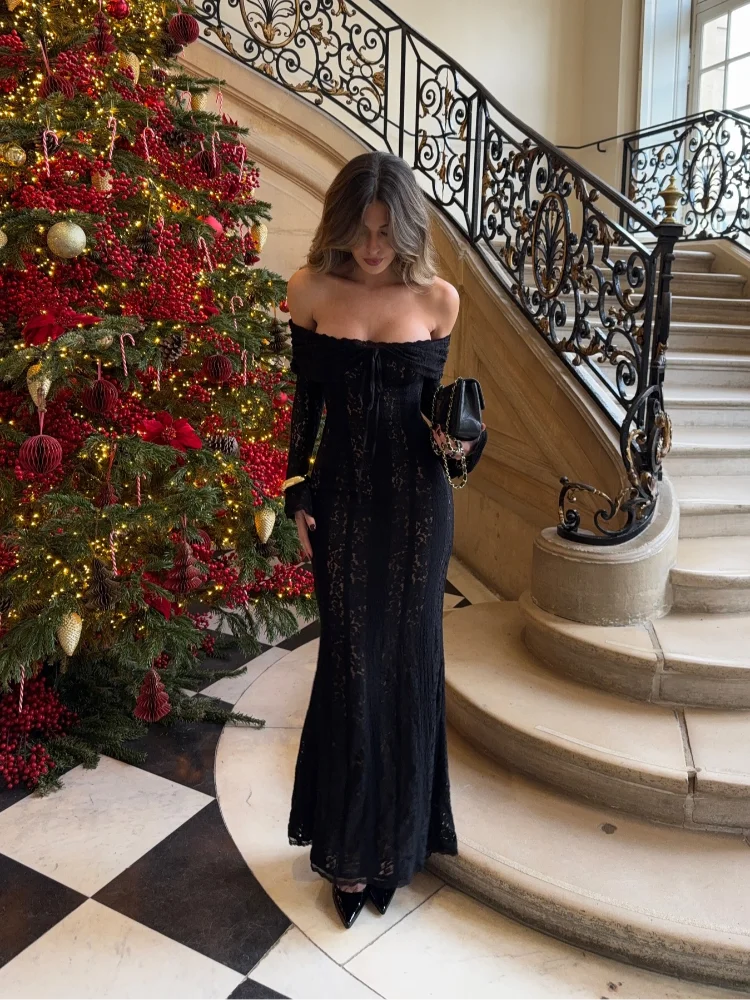 Valentina | White Lace Off-Shoulder Maxi Dress