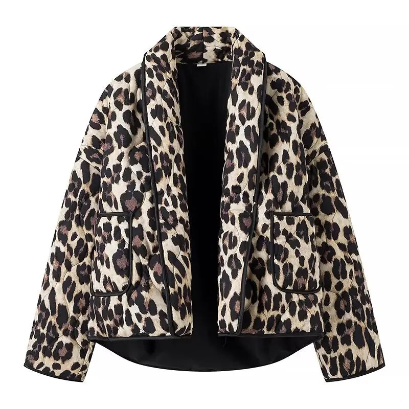 Sabrina Leopard | Quilted Coat