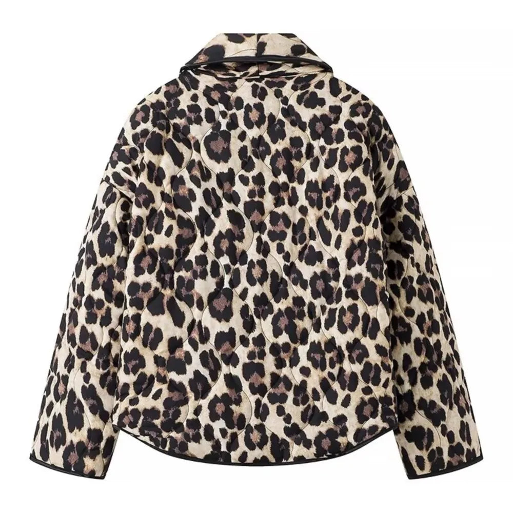 Sabrina Leopard | Quilted Coat