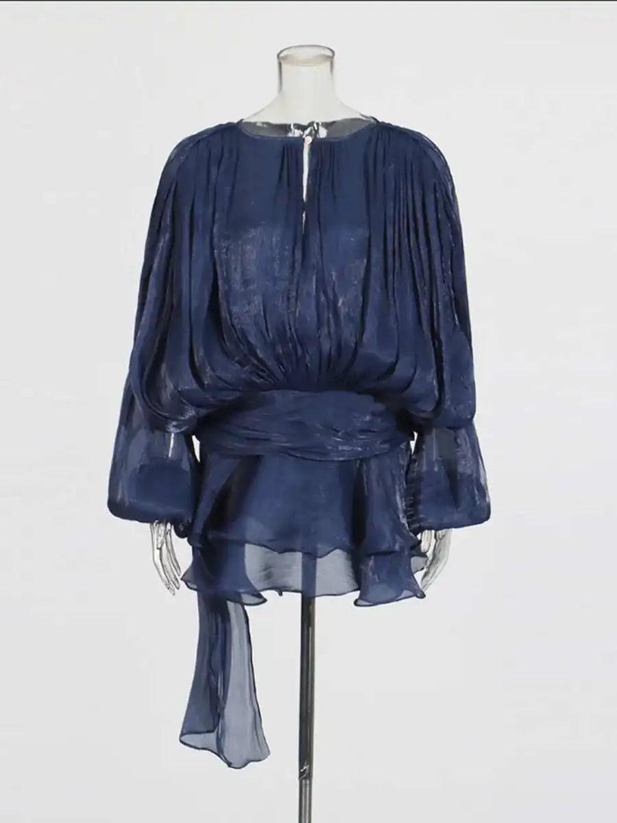 Velora | Solid Blouse Mini Dress
