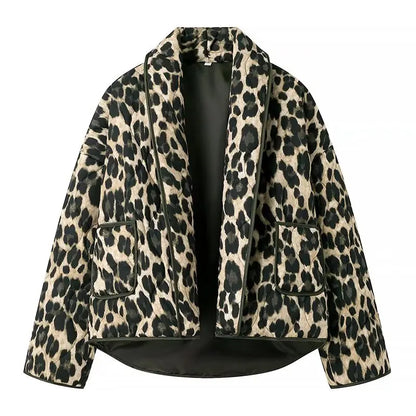 Sabrina Leopard | Quilted Coat