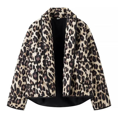 Sabrina Leopard | Quilted Coat