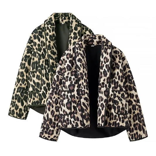 Sabrina Leopard | Quilted Coat